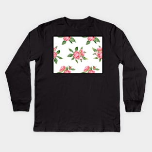 Romantic watercolor Peonies Kids Long Sleeve T-Shirt